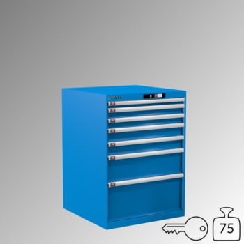Lista Schubladenschrank - 14.416.010 - 1.000x717x725 mm (HxBxT) - 7 Schubladen - 75 kg - Key Lock - lichtblau (RAL 5012) Lista Schubladenschrank - 14.416.010 - 1.000x717x725 mm (HxBxT) - 7 Schubladen - 75 kg - Key Lock - lichtblau (RAL 5012)