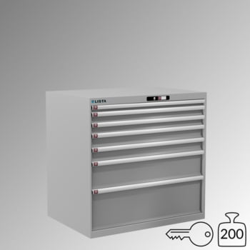 Lista Schubladenschrank - 14.516.020 - 1.000x1.023x725 mm (HxBxT) - 7 Schubladen - 200 kg - Key Lock - lichtgrau (RAL 7035) Lista Schubladenschrank - 14.516.020 - 1.000x1.023x725 mm (HxBxT) - 7 Schubladen - 200 kg - Key Lock - lichtgrau (RAL 7035)
