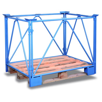 Palettenaufsatzrahmen für Industriepalette - 2.000 kg - Höhe 1.000 mm - 3-fach stapelbar - Diagonalstreben - lichtblau Palettenaufsatzrahmen für Industriepalette - 2.000 kg - Höhe 1.000 mm - 3-fach stapelbar - Diagonalstreben - lichtblau