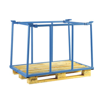Palettenaufsatzrahmen für Industriepalette - 500 kg - Höhe 1.600 mm - 3-fach stapelbar - Schmalseite offen - lichtblau Palettenaufsatzrahmen für Industriepalette - 500 kg - Höhe 1.600 mm - 3-fach stapelbar - Schmalseite offen - lichtblau