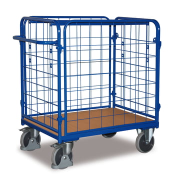 Paketwagen - 4 Wände - Traglast 500 kg - Höhe 1.220 mm - Ladefläche 600 x 1.000 mm (BxT) - enzianblau Paketwagen - 4 Wände - Traglast 500 kg - Höhe 1.220 mm - Ladefläche 600 x 1.000 mm (BxT) - enzianblau