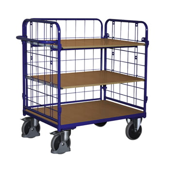 Etagenwagen - 3 Wände - 3 Etagen - (BxT) 700 x 1.000 mm - Traglast 500 kg Produktbild 0 Etagenwagen - 3 Wände - 3 Etagen - (BxT) 700 x 1.000 mm - Traglast 500 kg online kaufen - Verwendung 0