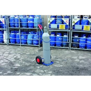 Stahlflaschenkarre - 100 kg Traglast - für 33 kg Gasflaschen geeignet - Vollgummi Stahlflaschenkarre - 100 kg Traglast - für 33 kg Gasflaschen geeignet - Vollgummi
