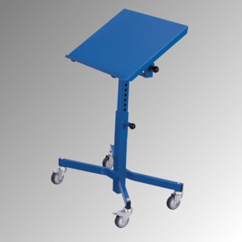 Fahrbarer Materialständer - 150 kg - höhenverstellbar 520 bis 800 mm - neigbar - enzianblau Fahrbarer Materialständer - 150 kg - höhenverstellbar 520 bis 800 mm - neigbar - enzianblau