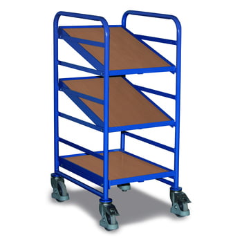 Eurokastenwagen für 3 Eurokästen - Ladefläche 410 x 610 mm - Traglast 200 kg - enzianblau Eurokastenwagen für 3 Eurokästen - Ladefläche 410 x 610 mm - Traglast 200 kg - enzianblau