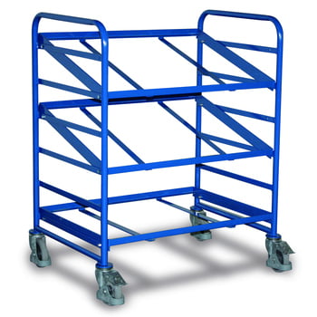 Eurokastenwagen - 3 Etagen - Ladefläche 825 x 610 mm - Traglast 200 kg - enzianblau Eurokastenwagen - 3 Etagen - Ladefläche 825 x 610 mm - Traglast 200 kg - enzianblau