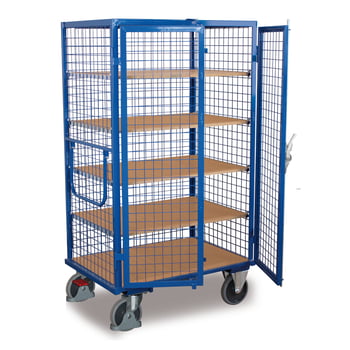 Kastenwagen - Drahtgitter - Doppelflügeltür - Traglast 500 kg - 5 Böden - 1.810 x 910 x 1.315 mm (HxBxT) Kastenwagen - Drahtgitter - Doppelflügeltür - Traglast 500 kg - 5 Böden - 1.810 x 910 x 1.315 mm (HxBxT)