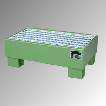 Auffangwanne - Volumen 61 l - mit Gitterrost - 290 x 800 x 500 mm - resedagrün Auffangwanne - Volumen 61 l - mit Gitterrost - 290 x 800 x 500 mm - resedagrün