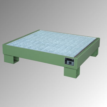 Auffangwanne - Volumen 61 l - mit Gitterrost - 220 x 900 x 800 mm - resedagrün Auffangwanne - Volumen 61 l - mit Gitterrost - 220 x 900 x 800 mm - resedagrün