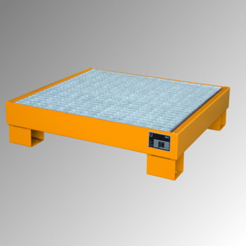 Auffangwanne - Volumen 61 l - mit Gitterrost - 220 x 900 x 800 mm - gelborange Auffangwanne - Volumen 61 l - mit Gitterrost - 220 x 900 x 800 mm - gelborange