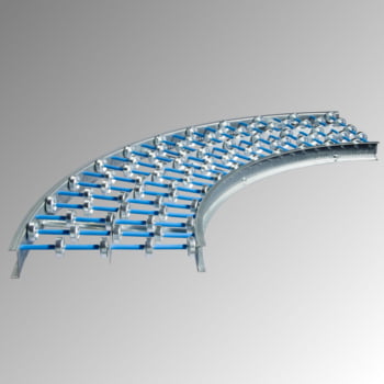 Leichtröllchenbahn - 500 mm - Stahlröllchen - Achsabst. 125 mm - Kurve 45 Grad Leichtröllchenbahn - 500 mm - Stahlröllchen - Achsabst. 125 mm - Kurve 45 Grad