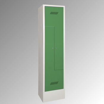 Z-Kleiderschrank m. Sockel - Höhe 185 cm - 2 Fächer - Drehriegel - lichtgrau/rubinrot Z-Kleiderschrank m. Sockel - Höhe 185 cm - 2 Fächer - Drehriegel - lichtgrau/rubinrot