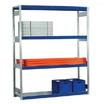 Weitspannregal - 2.000 x 2.570 x 400 mm (HxBxT) - 2,5 t - Grundregal - Stahlpaneele Weitspannregal - 2.000 x 2.570 x 400 mm (HxBxT) - 2,5 t - Grundregal - Stahlpaneele