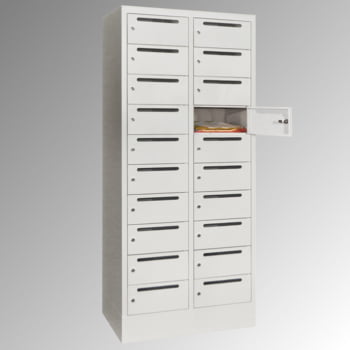 Postverteilschrank - Schließfachschrank - 2 Abteile a 40 cm - 20 Fächer - lichtgrau/anthrazitgrau Postverteilschrank - Schließfachschrank - 2 Abteile a 40 cm - 20 Fächer - lichtgrau/anthrazitgrau