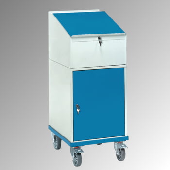 Fetra - Rollpult m. Schreibpultaufsatz - (BxT) 550 x 650 mm - 3 Böden Produktbild 1 Fetra - Rollpult m. Schreibpultaufsatz - (BxT) 550 x 650 mm - 3 Böden online kaufen - Verwendung 1