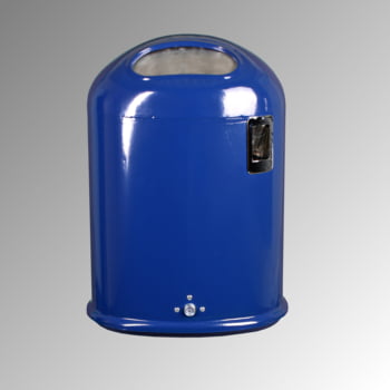 Ovaler Abfallbehälter mit Federklappe - mit Ascher - 45 l - Pfosten- oder Wandmontage - Eisenglimmer Ovaler Abfallbehälter mit Federklappe - mit Ascher - 45 l - Pfosten- oder Wandmontage - Eisenglimmer