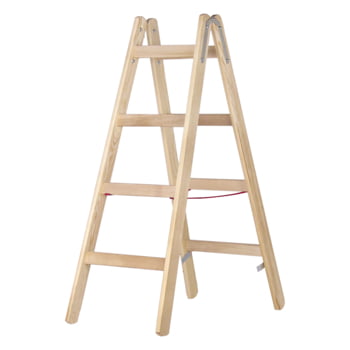 Holz-Sprossenstehleiter - beidseitig begehbar - 2x8 Sprossen - Länge 2.360 mm - Holzleiter - Hymer Holz-Sprossenstehleiter - beidseitig begehbar - 2x8 Sprossen - Länge 2.360 mm - Holzleiter - Hymer