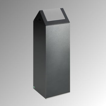 Selbstlöschender Wertstoffsammler - Kopfteil spitz - 89 l - antik-silber/silber - Höhe 1.045 mm - Abfallbehälter Selbstlöschender Wertstoffsammler - Kopfteil spitz - 89 l - antik-silber/silber - Höhe 1.045 mm - Abfallbehälter
