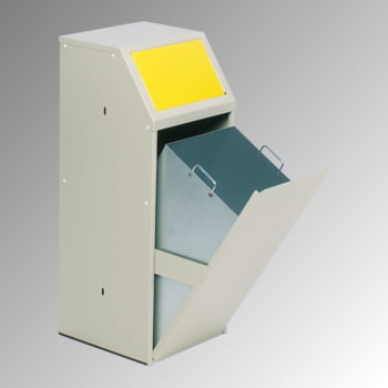 Wertstoffsammelgerät - stationär - 69 l - 1.000 x 400 x 400 mm (H x B x T) - Korpus kieselgrau - Einwurfklappe gelb - Abfallbehälter Wertstoffsammelgerät - stationär - 69 l - 1.000 x 400 x 400 mm (H x B x T) - Korpus kieselgrau - Einwurfklappe gelb - Abfallbehälter