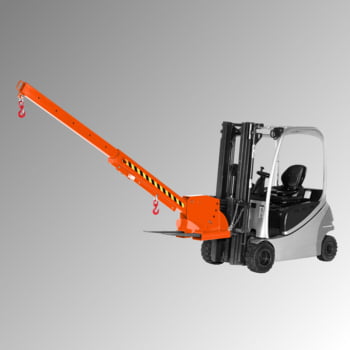 Kranarm für Gabelstapler - max. Traglast 3.000 kg - höhenverstellbar - reinorange Kranarm für Gabelstapler - max. Traglast 3.000 kg - höhenverstellbar - reinorange