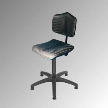 Arbeitsstuhl - ergonomische Polster - Sitzhöhe 440-630 mm - PU supersoft, schwarz - Kunststoff Fußkreuz - Gleiter Arbeitsstuhl - ergonomische Polster - Sitzhöhe 440-630 mm - PU supersoft, schwarz - Kunststoff Fußkreuz - Gleiter
