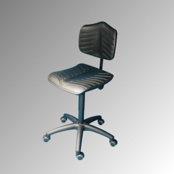 Arbeitsstuhl - ergonomische Polster - Sitzhöhe 460-650 mm - PU supersoft, schwarz - Kunststoff Fußkreuz - Rollen Arbeitsstuhl - ergonomische Polster - Sitzhöhe 460-650 mm - PU supersoft, schwarz - Kunststoff Fußkreuz - Rollen
