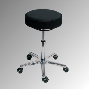 Drehhocker - Sitzhöhe 540-720 mm - Kunstleder schwarz - Aluminium Fußkreuz mit Rollen Drehhocker - Sitzhöhe 540-720 mm - Kunstleder schwarz - Aluminium Fußkreuz mit Rollen