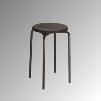 Hocker - Stapelhocker - Sitzhöhe 580 mm - PU schwarz - Stahlrohrgestell schwarz Hocker - Stapelhocker - Sitzhöhe 580 mm - PU schwarz - Stahlrohrgestell schwarz