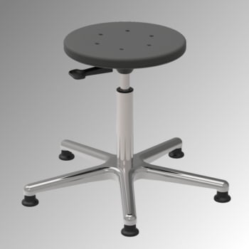 ESD Drehhocker - antistatisch - Sitzhöhe 440-620 mm - PU schwarz - Aluminium Fußkreuz 610 mm - Gleiter ESD Drehhocker - antistatisch - Sitzhöhe 440-620 mm - PU schwarz - Aluminium Fußkreuz 610 mm - Gleiter