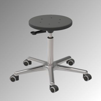 ESD Drehhocker - antistatisch - Sitzhöhe 460-640 mm - PU schwarz - Aluminium Fußkreuz 610 mm - Rollen ESD Drehhocker - antistatisch - Sitzhöhe 460-640 mm - PU schwarz - Aluminium Fußkreuz 610 mm - Rollen