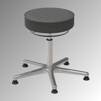 ESD Drehhocker - antistatisch - Sitzhöhe 520-700 mm - Polster anthrazit - Aluminium Fußkreuz 610 mm - Gleiter ESD Drehhocker - antistatisch - Sitzhöhe 520-700 mm - Polster anthrazit - Aluminium Fußkreuz 610 mm - Gleiter