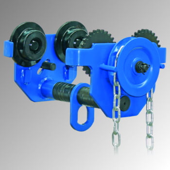Handlaufkatze - Tragkraft 500 kg - mit Handkette - Stahlguss - blau - Laufkatze Handlaufkatze - Tragkraft 500 kg - mit Handkette - Stahlguss - blau - Laufkatze
