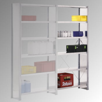 Fachbodenregal m. Seitenwand - 250 kg - (HxBxT) 2.500 x 1.285 x 500 mm - Steckregal - Anbauregal Produktbild 0 Fachbodenregal m. Seitenwand - 250 kg - (HxBxT) 2.500 x 1.285 x 500 mm - Steckregal - Anbauregal online kaufen - Verwendung 0