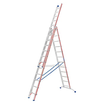 Hymer Alu-Allzweckleiter - dreiteilig - max. Länge 7.270 mm - gebogene Traverse - Aluleiter - Hymer Hymer Alu-Allzweckleiter - dreiteilig - max. Länge 7.270 mm - gebogene Traverse - Aluleiter - Hymer