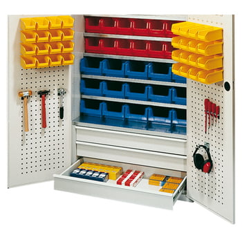 Magazinschrank inklusive 142 Sichtlagerkästen - 9 Fachböden - 3 Schübe - resedagrün Produktbild 0 Magazinschrank inklusive 142 Sichtlagerkästen - 9 Fachböden - 3 Schübe - resedagrün online kaufen - Verwendung 0