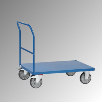 Fetra - Schiebebügelwagen mit Blechplattform - 600 kg Traglast - 990 x 709 x 1.125 mm (HxBxT) Fetra - Schiebebügelwagen mit Blechplattform - 600 kg Traglast - 990 x 709 x 1.125 mm (HxBxT)