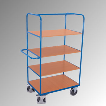 Etagenwagen - 4 Etagen - 3 klappbare Böden - 1.890 x 700 x 1.200 mm (HxBxT) - Traglast 500 kg Etagenwagen - 4 Etagen - 3 klappbare Böden - 1.890 x 700 x 1.200 mm (HxBxT) - Traglast 500 kg