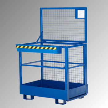 Arbeitsbühne für Stapler - Tragkraft 300 kg - 1.910 x 1.200 x 800 mm (HxBxT) - enzianblau Arbeitsbühne für Stapler - Tragkraft 300 kg - 1.910 x 1.200 x 800 mm (HxBxT) - enzianblau