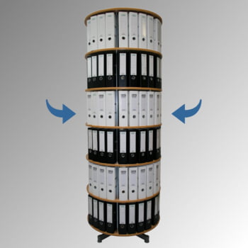 Ordnerdrehsäule, Aktenrondell, 144 Ordner, 6 Etagen, 2.280 x 810 mm (HxB), Im Ganzen drehbar, Ordnerrondell, Aktensäule, Ordnerkarussell, Buche hell Ordnerdrehsäule, Aktenrondell, 144 Ordner, 6 Etagen, 2.280 x 810 mm (HxB), Im Ganzen drehbar, Ordnerrondell, Aktensäule, Ordnerkarussell, Buche hell