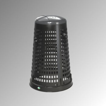 Korbständer für Müllsäcke - Volumen 90 l - 880 x 525 mm (HxD) - Korpus schwarz - Deckel grau Korbständer für Müllsäcke - Volumen 90 l - 880 x 525 mm (HxD) - Korpus schwarz - Deckel grau