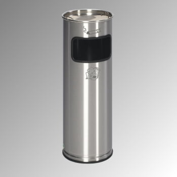 Abfalleimer mit Ascher - Edelstahl - Volumen 17 l - 660 x 230 x 230 mm (HxBxT) - Aschereinsatz Edelstahl Abfalleimer mit Ascher - Edelstahl - Volumen 17 l - 660 x 230 x 230 mm (HxBxT) - Aschereinsatz Edelstahl
