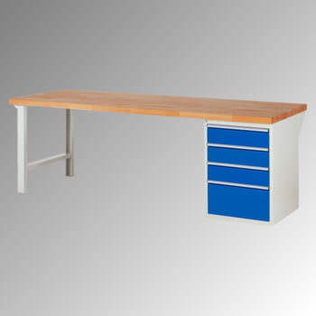 Werkbank - 4 Schubladen, 150 / 270 mm - Teilauszug - Buchenplatte - Tragkraft 1.000 kg - 840 x 2.500 x 900 mm (HxBxT) - lichtgrau/enzianblau Produktbild 0 Werkbank - 4 Schubladen, 150 / 270 mm - Teilauszug - Buchenplatte - Tragkraft 1.000 kg - 840 x 2.500 x 900 mm (HxBxT) - lichtgrau/enzianblau online kaufen - Verwendung 0