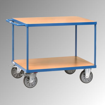 Fetra - Tischwagen - 600 kg - Ladefläche 800 x 1.200 mm - 2 Etagen - Holzböden - Griff waagerecht Fetra - Tischwagen - 600 kg - Ladefläche 800 x 1.200 mm - 2 Etagen - Holzböden - Griff waagerecht