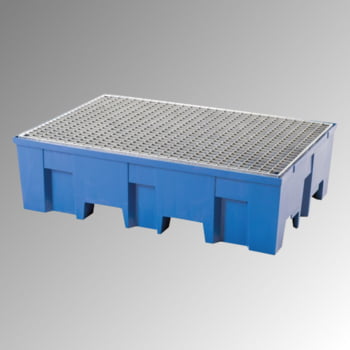 PE-Auffangwanne - 2 x 200 l - 220 l - 760 kg - 350 x 865 x 1.245 mm (HxBxT) - Gitterrost PE-Auffangwanne - 2 x 200 l - 220 l - 760 kg - 350 x 865 x 1.245 mm (HxBxT) - Gitterrost