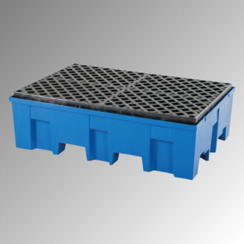 PE-Auffangwanne - 2 x 200 l - 220 l - 760 kg - 350 x 865 x 1.245 mm (HxBxT) - PE-Gitterrost PE-Auffangwanne - 2 x 200 l - 220 l - 760 kg - 350 x 865 x 1.245 mm (HxBxT) - PE-Gitterrost