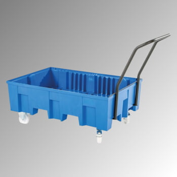 Fahrbare PE-Auffangwanne - 2 x 200 l - 220 l - 620 kg - 1.030 x 865 x 1.245 mm (HxBxT) - Ohne Gitterrost Fahrbare PE-Auffangwanne - 2 x 200 l - 220 l - 620 kg - 1.030 x 865 x 1.245 mm (HxBxT) - Ohne Gitterrost