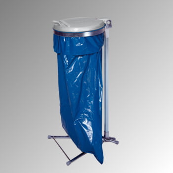 Müllsackständer - für einen 120 l Sack - 980 x 500 x 530 mm (HxBxT) - verzinkt - Deckel Kunststoff, silber Müllsackständer - für einen 120 l Sack - 980 x 500 x 530 mm (HxBxT) - verzinkt - Deckel Kunststoff, silber