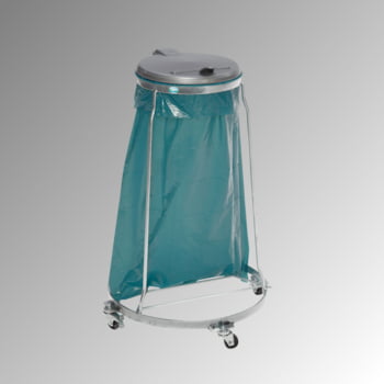 Müllsackständer - fahrbar - für 1 Kunststoffsack - 980 x 640 x 640 mm (HxBxT) - verzinkt - Deckel Kunststoff Müllsackständer - fahrbar - für 1 Kunststoffsack - 980 x 640 x 640 mm (HxBxT) - verzinkt - Deckel Kunststoff