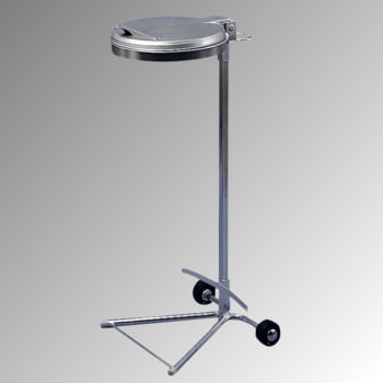 Müllsackständer mit 2 Rollen - für 1 120 l Säcke - 980 x 460 x 500 mm (HxBxT) - verzinkt - Deckel Kunststoff, silber Müllsackständer mit 2 Rollen - für 1 120 l Säcke - 980 x 460 x 500 mm (HxBxT) - verzinkt - Deckel Kunststoff, silber
