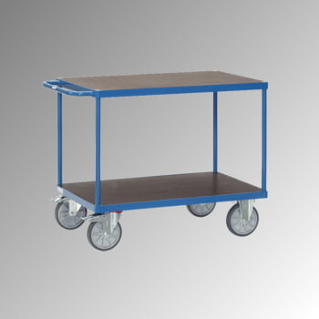 Fetra - Tischwagen - Siebdruckplatte - 600 kg - Ladefläche 800 x 1.200 mm - waagerechter Griff - 2 Etagen Fetra - Tischwagen - Siebdruckplatte - 600 kg - Ladefläche 800 x 1.200 mm - waagerechter Griff - 2 Etagen